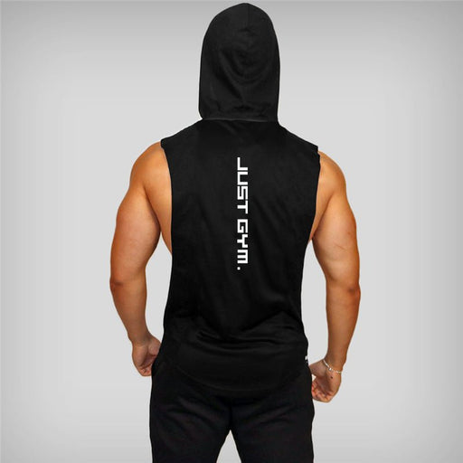 Men's "JUST GYM" Hooded Tank Top - Flamin' Fitness